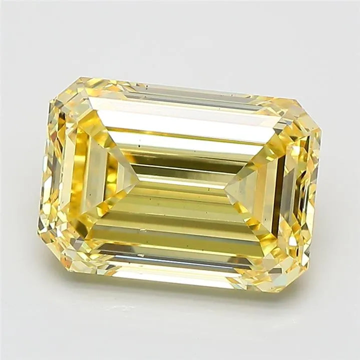 4.00ct Emerald Lab Grown Diamond (Colour Fancy Intense Yellow, Clarity VS2, IGI Certified)