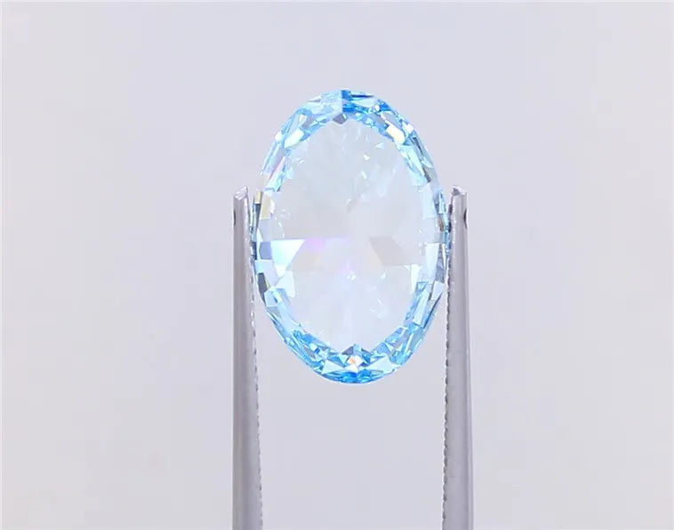 4.56ct Oval Lab Grown Diamond (Colour Fancy Vivid Blue, Clarity VS2, IGI Certified)