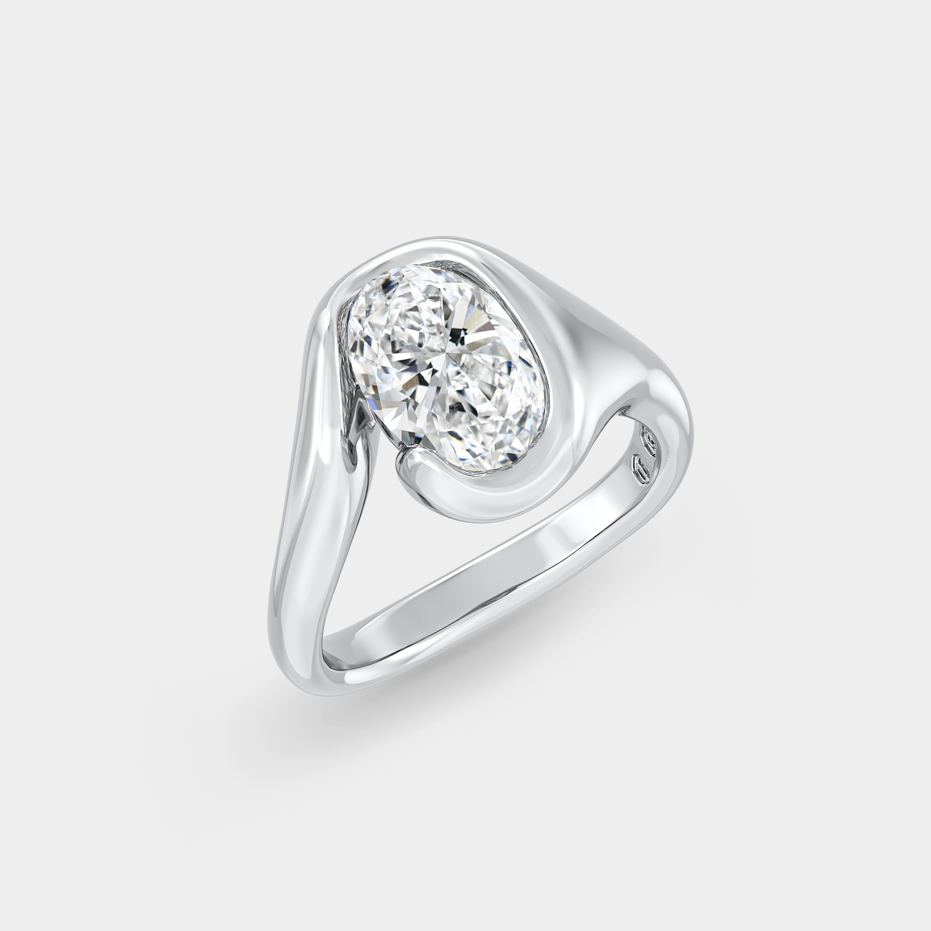 Organic Wrap of Oval Lab Diamond