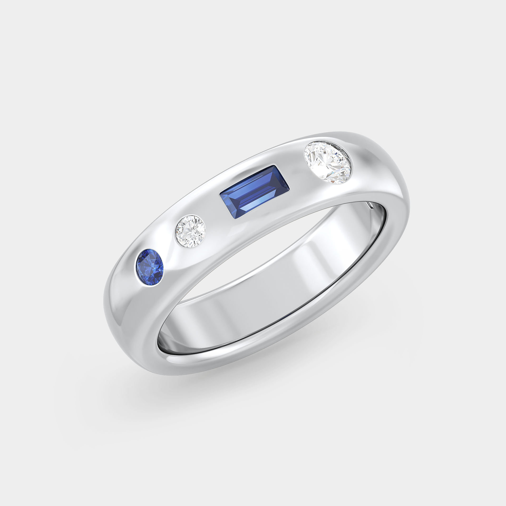 Half Dome of Blue Sapphire & Diamond