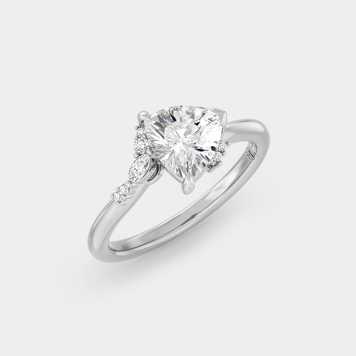 Asymmetrical Micro Cluster of Trillion Cut Lab Diamond