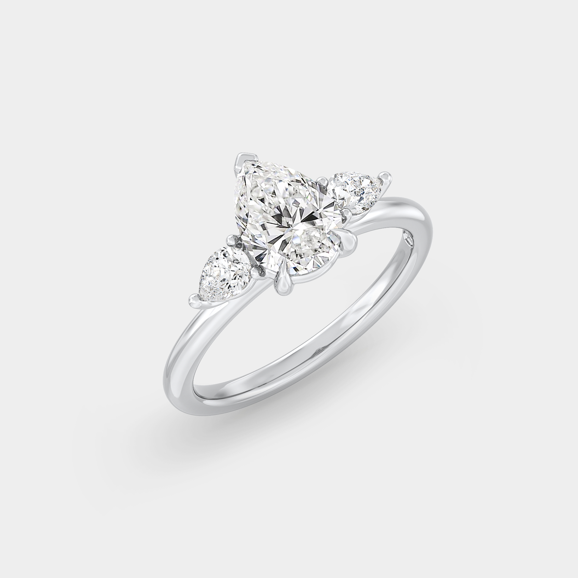 Trilogy of Lab Grown Pear Diamond