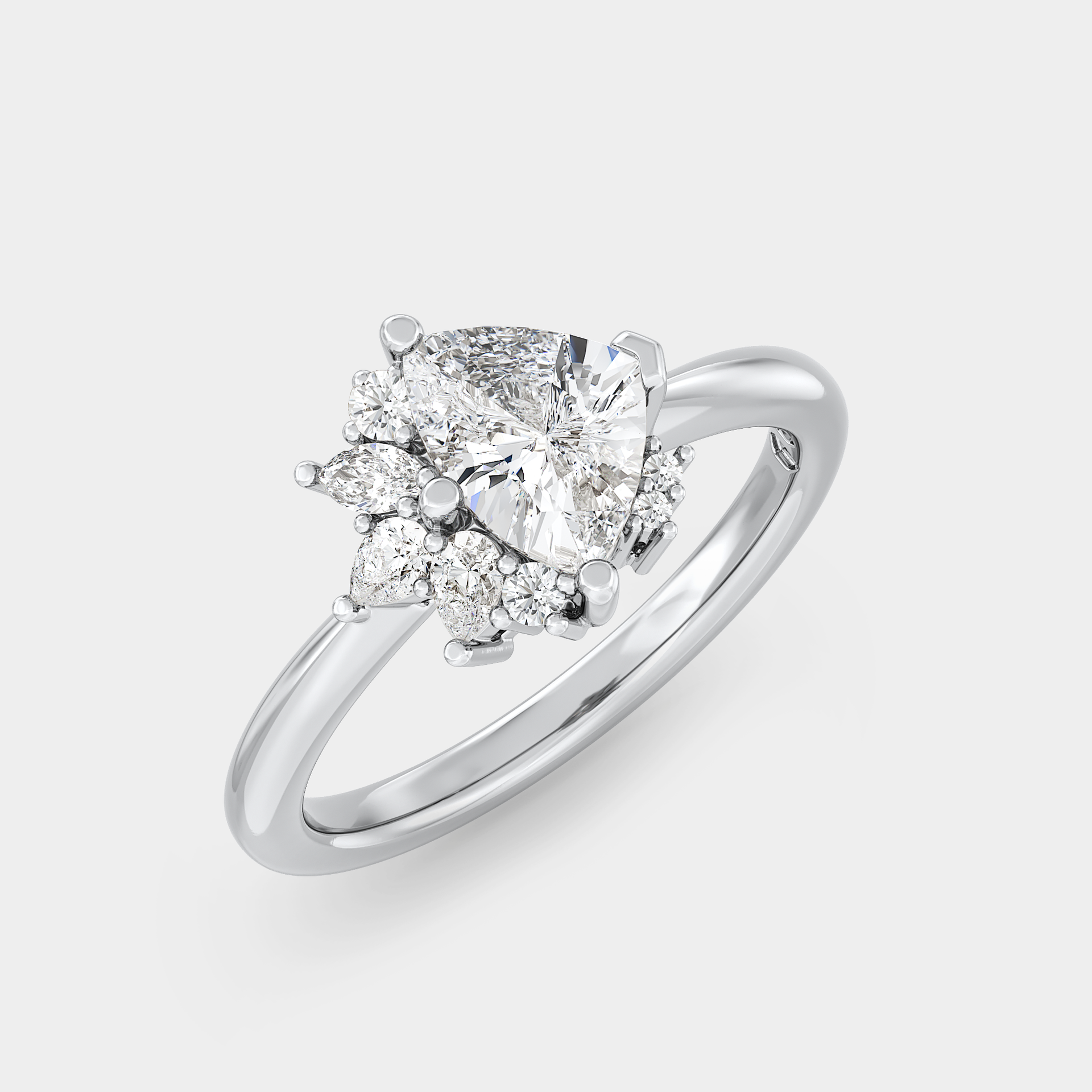 Irregular Cluster of Trillion Cut & Diamond