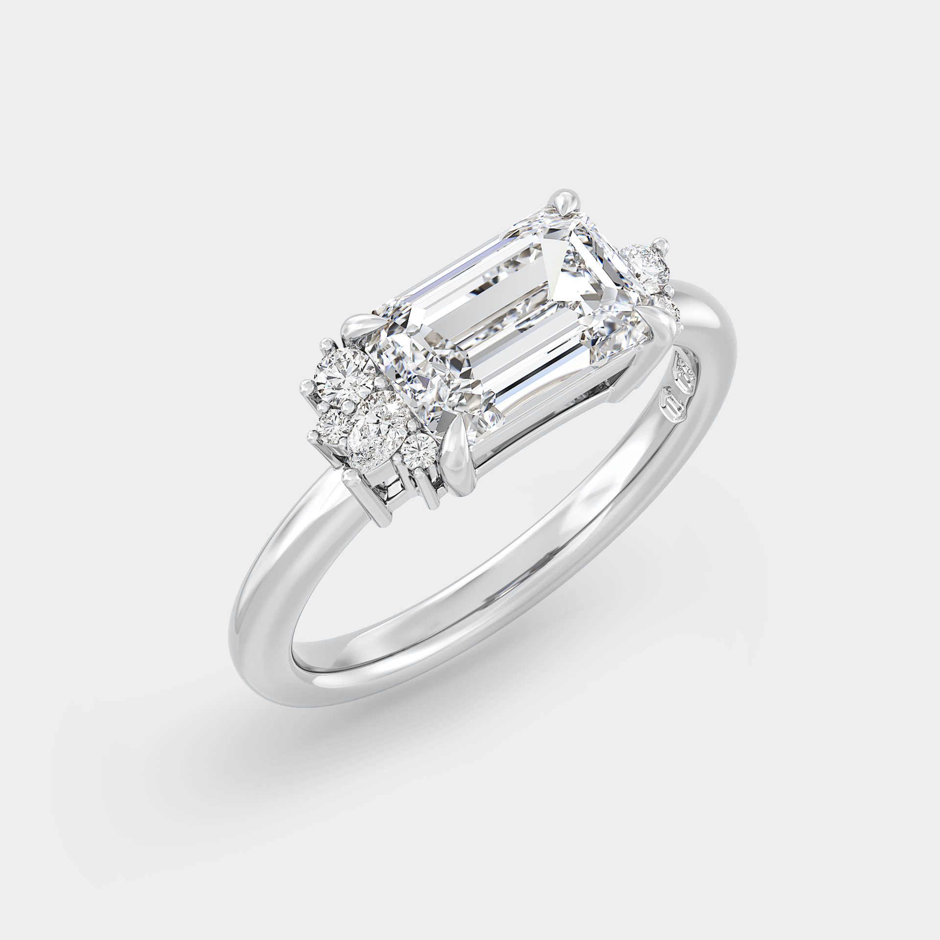 East-West Cluster of Lab Grown Diamond