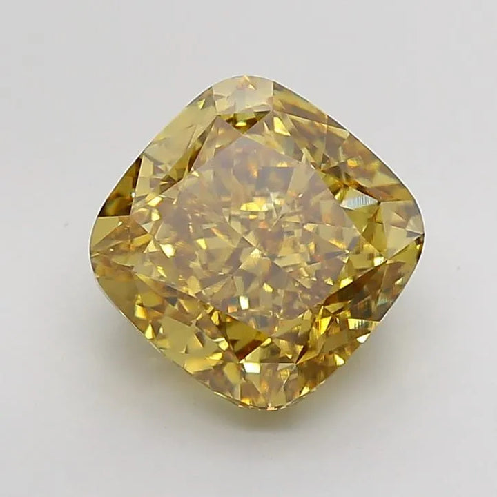 5.01ct Cushion modified Lab Grown Diamond (Colour Fancy Intense Gray Yellow, Clarity VVS2, IGI Certified)