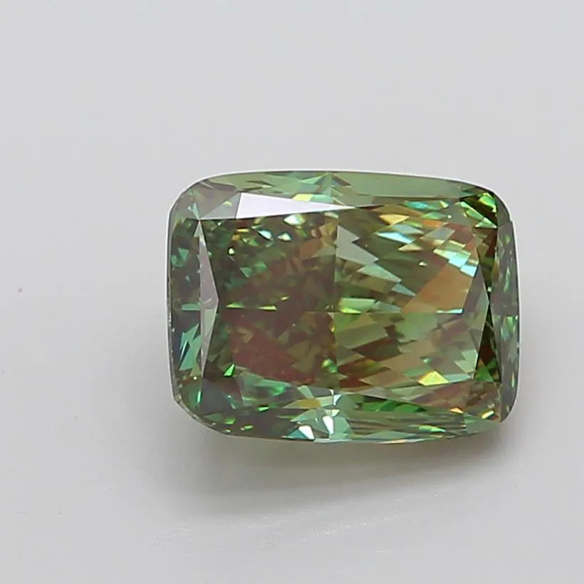 5.29ct Cushion modified Lab Grown Diamond (Colour Fancy Vivid Green, Clarity VVS2, IGI Certified)