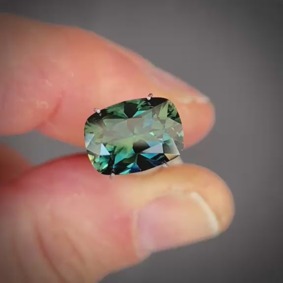 4.82ct Cushion Cut Teal Sapphire