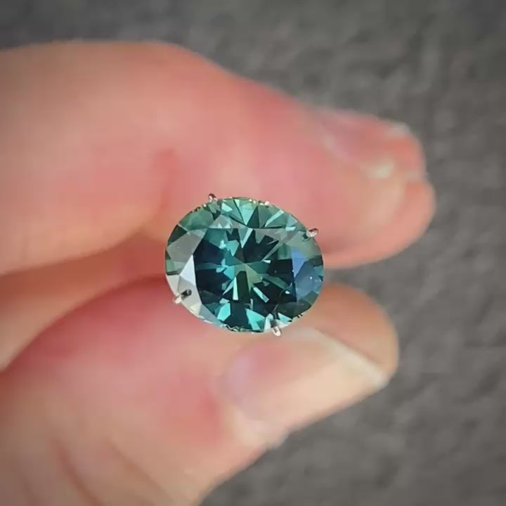 3.29ct Oval Teal Sapphire
