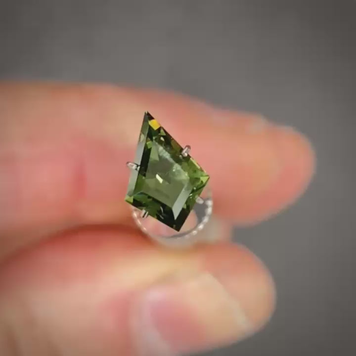 1.55ct Kite Cut Green Sapphire