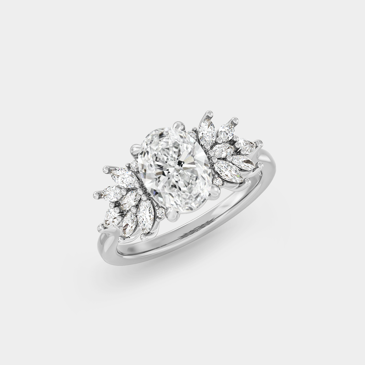 Symmetrical Cluster of Oval & Marquise