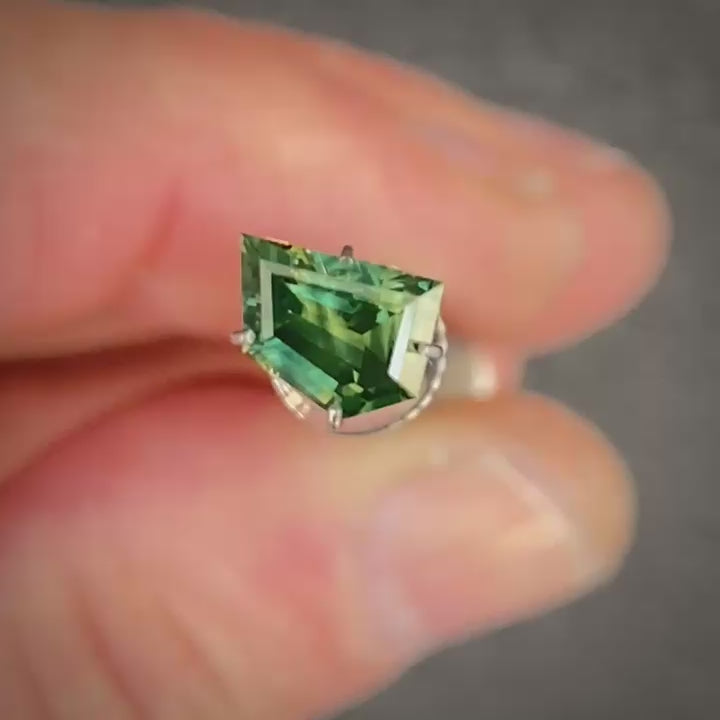 1.31ct Freeform Blue/Green Parti Sapphire