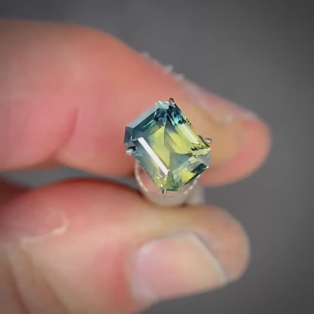 2.19ct Emerald Blue/Yellow Parti Sapphire
