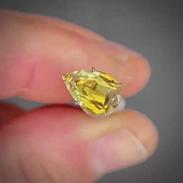1.99ct Pear Yellow Parti Sapphire