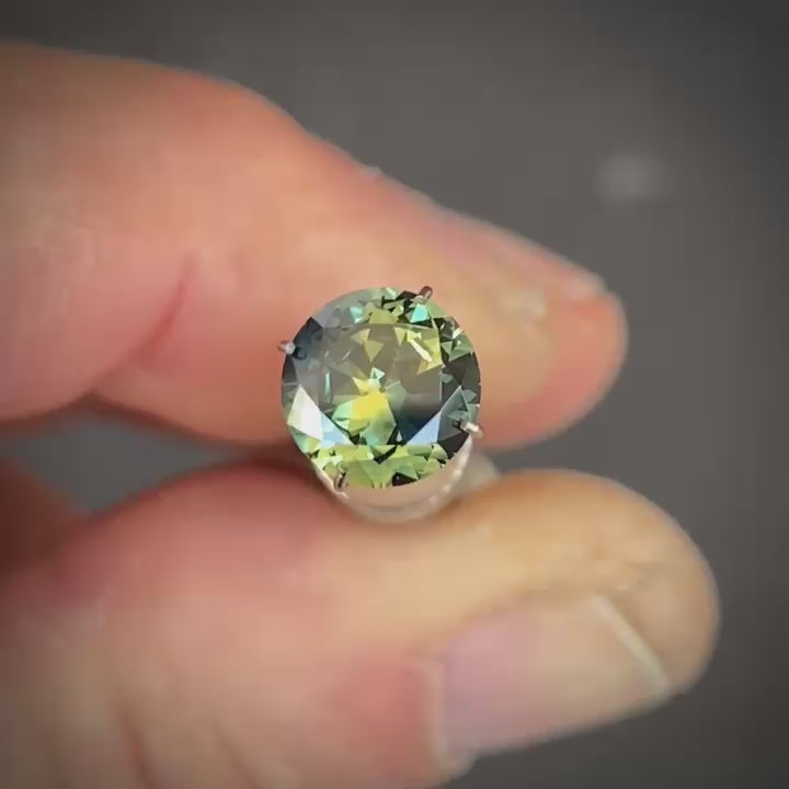 1.74ct Round Blue/Yellow Parti Sapphire