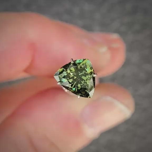 2.26ct Trillion Cut Green Sapphire