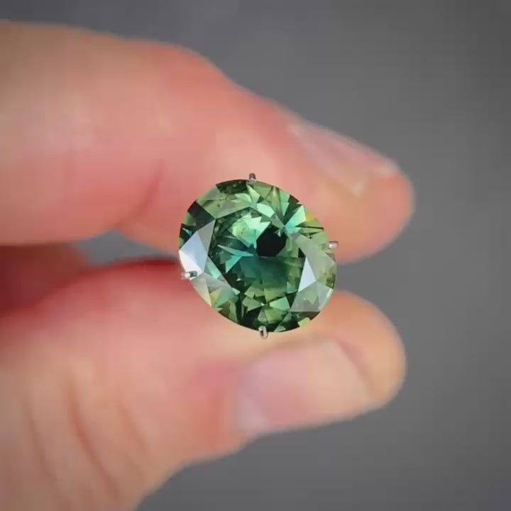 3.64ct Oval Blue/Green Parti Sapphire