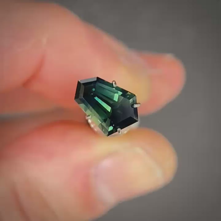 1.92ct Freeform Blue/Green Parti Sapphire