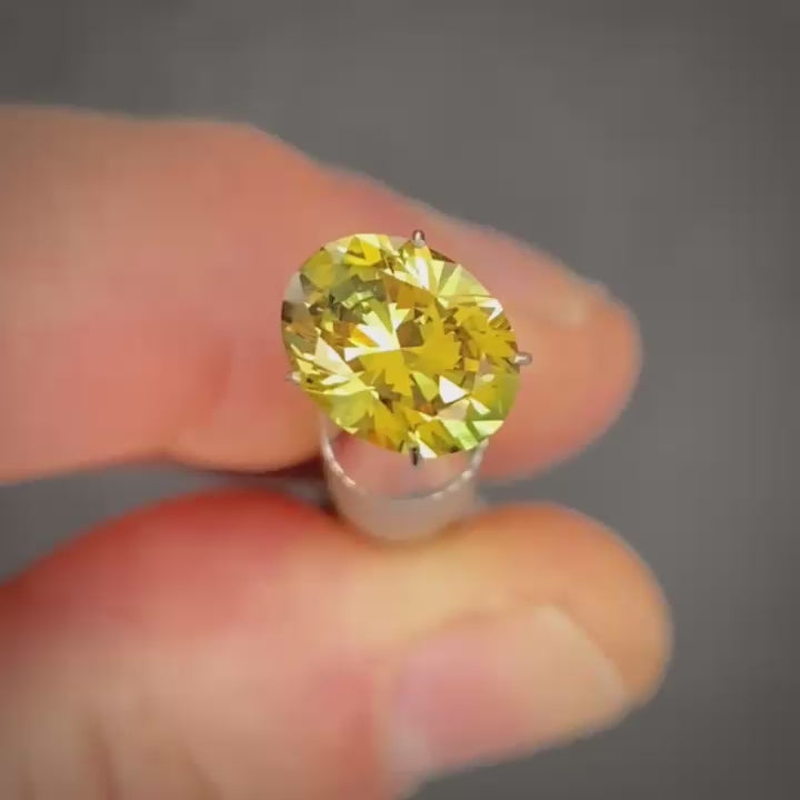 2.42ct Oval Yellow/Green Parti Sapphire