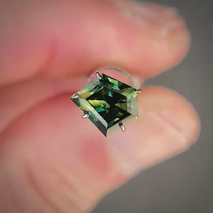 2.05ct Freeform Green/Yellow Parti Sapphire