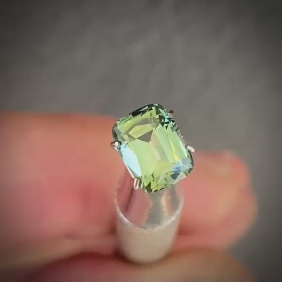1.60ct Cushion Cut Blue/Green Parti Sapphire