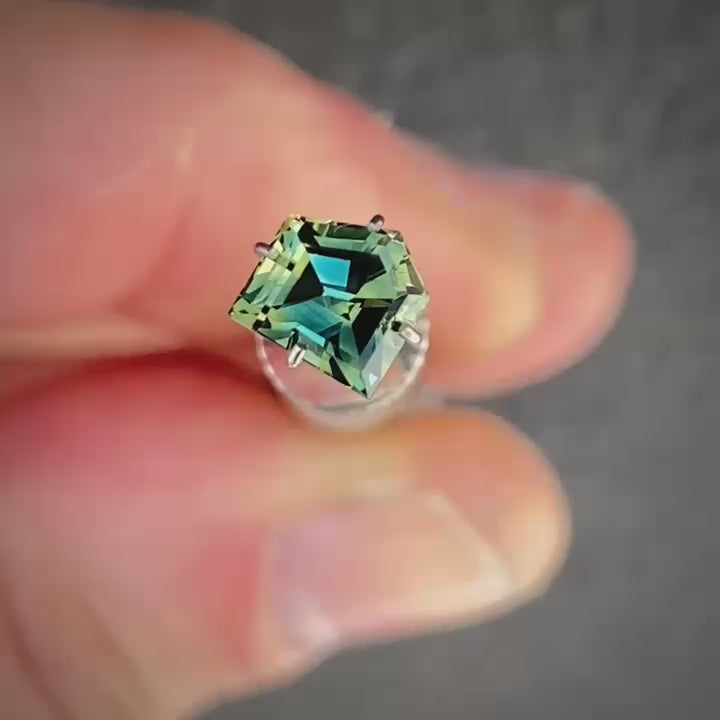 1.38ct Freeform Blue/Yellow Parti Sapphire