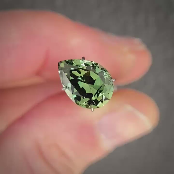 2.88ct Pear Green Sapphire