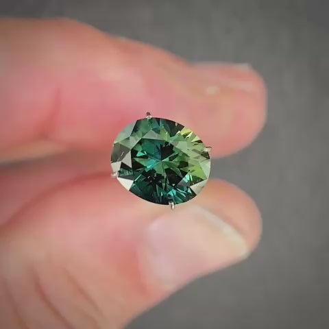 2.82ct Oval Blue/Green Parti Sapphire