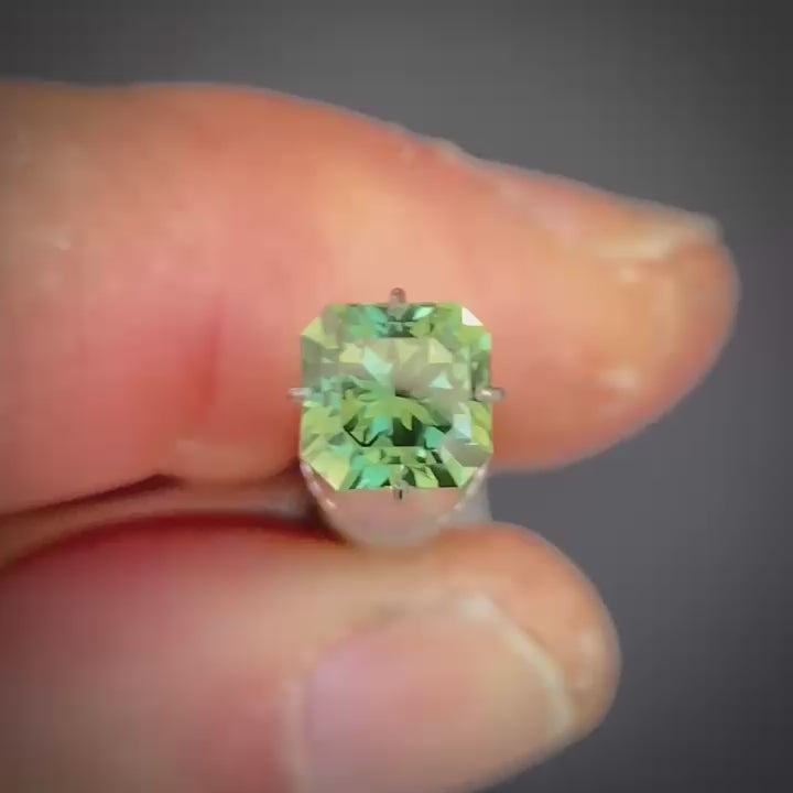 1.47ct Square Radiant Cut Green Sapphire