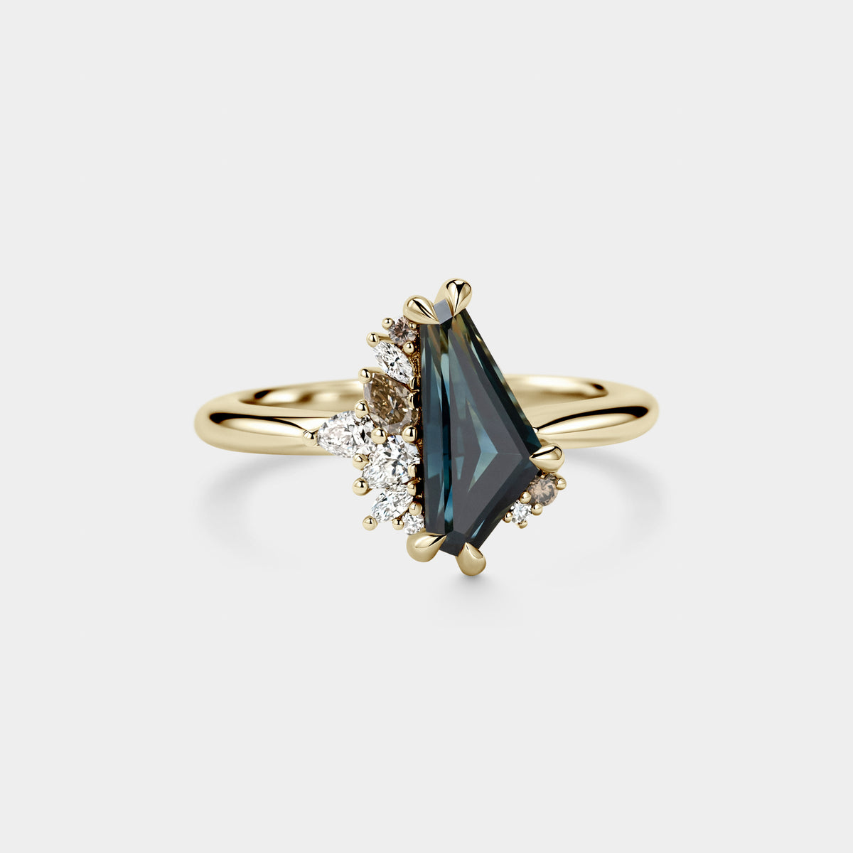 1.63ct Irregular Cluster of Freeform Sapphire & Diamond