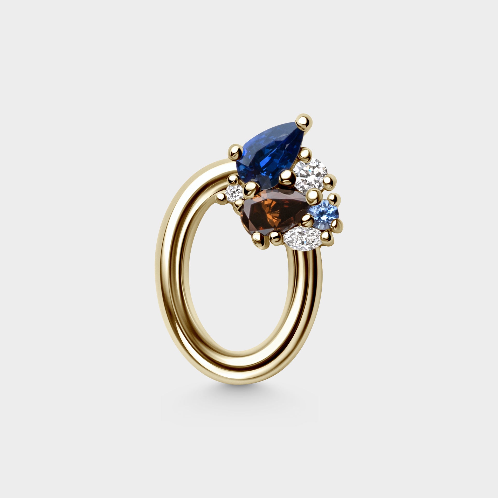 Aperture / Cluster Sapphire & Diamond Stud