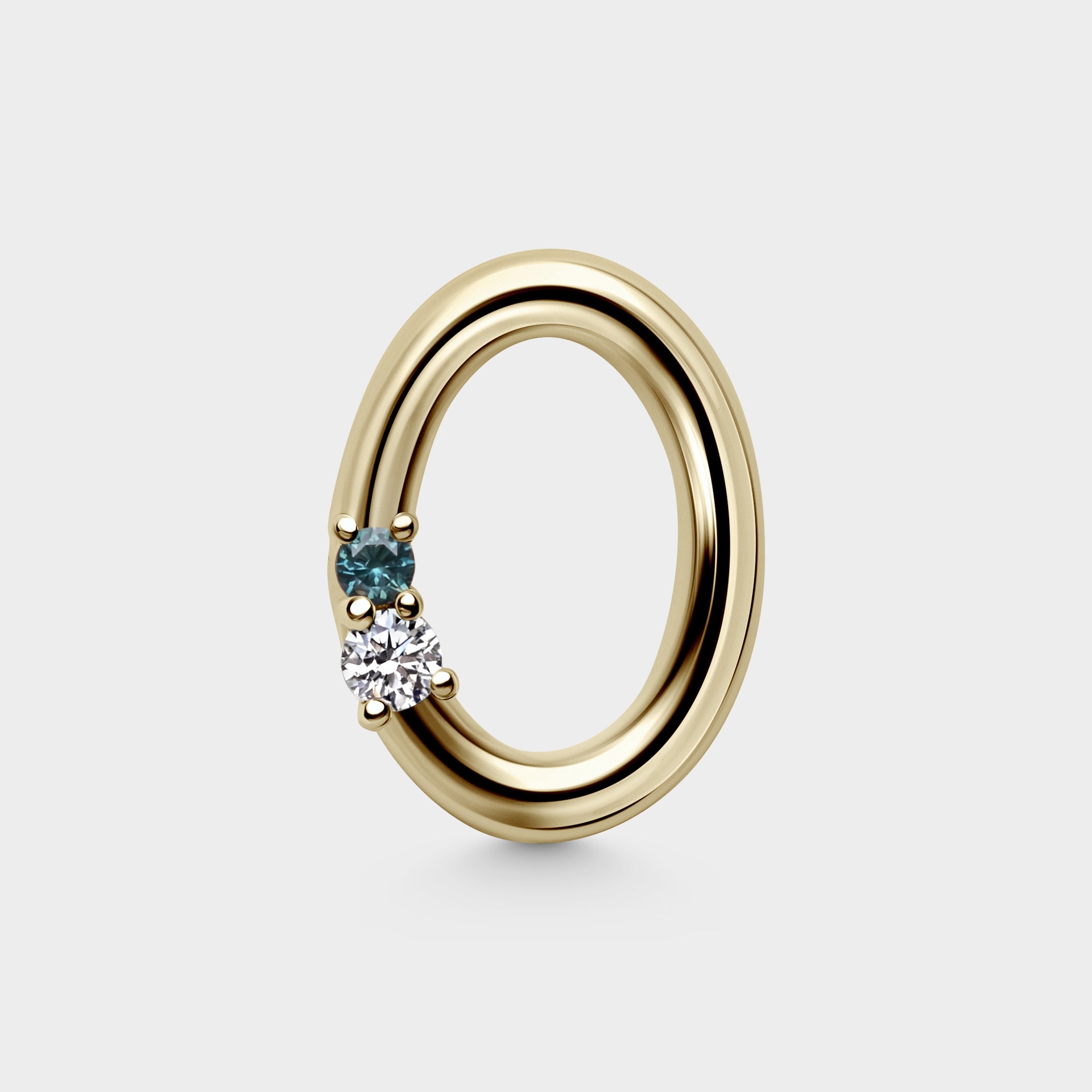 Aperture / Diamond & Sapphire Stud