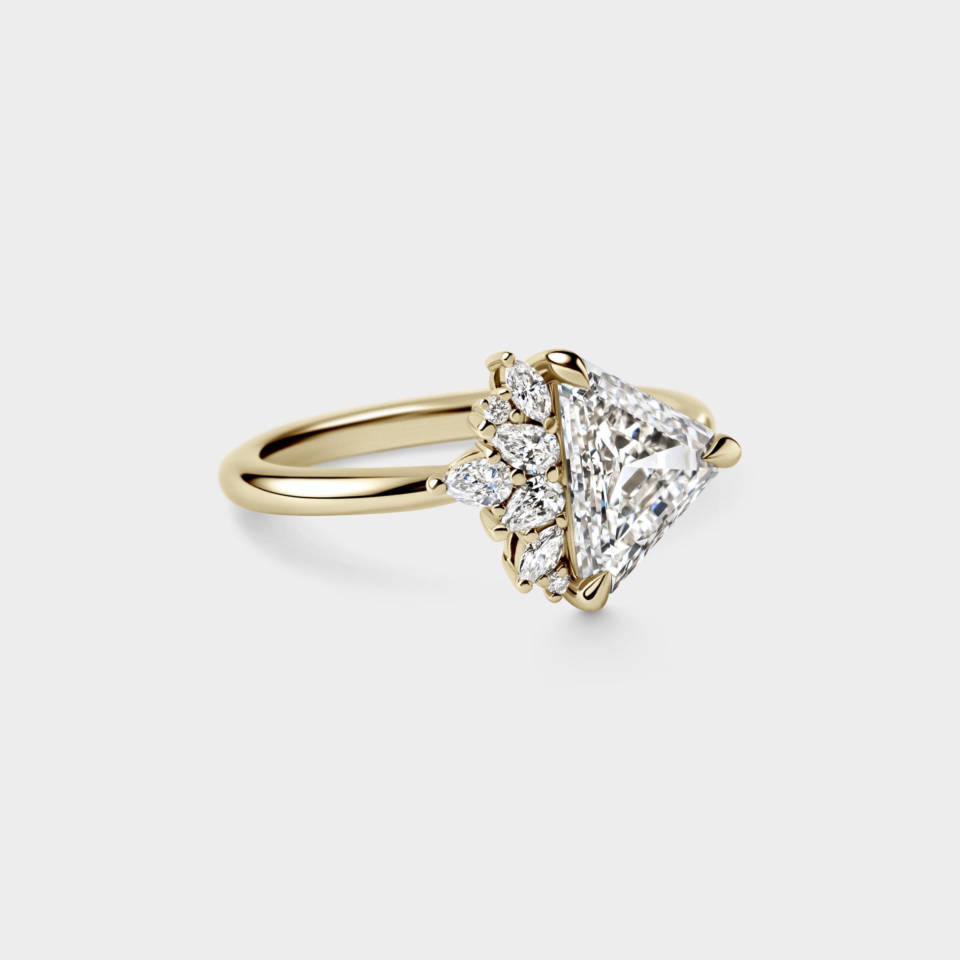 1.53ct Irregular Cluster of Lab Trillion & Diamond