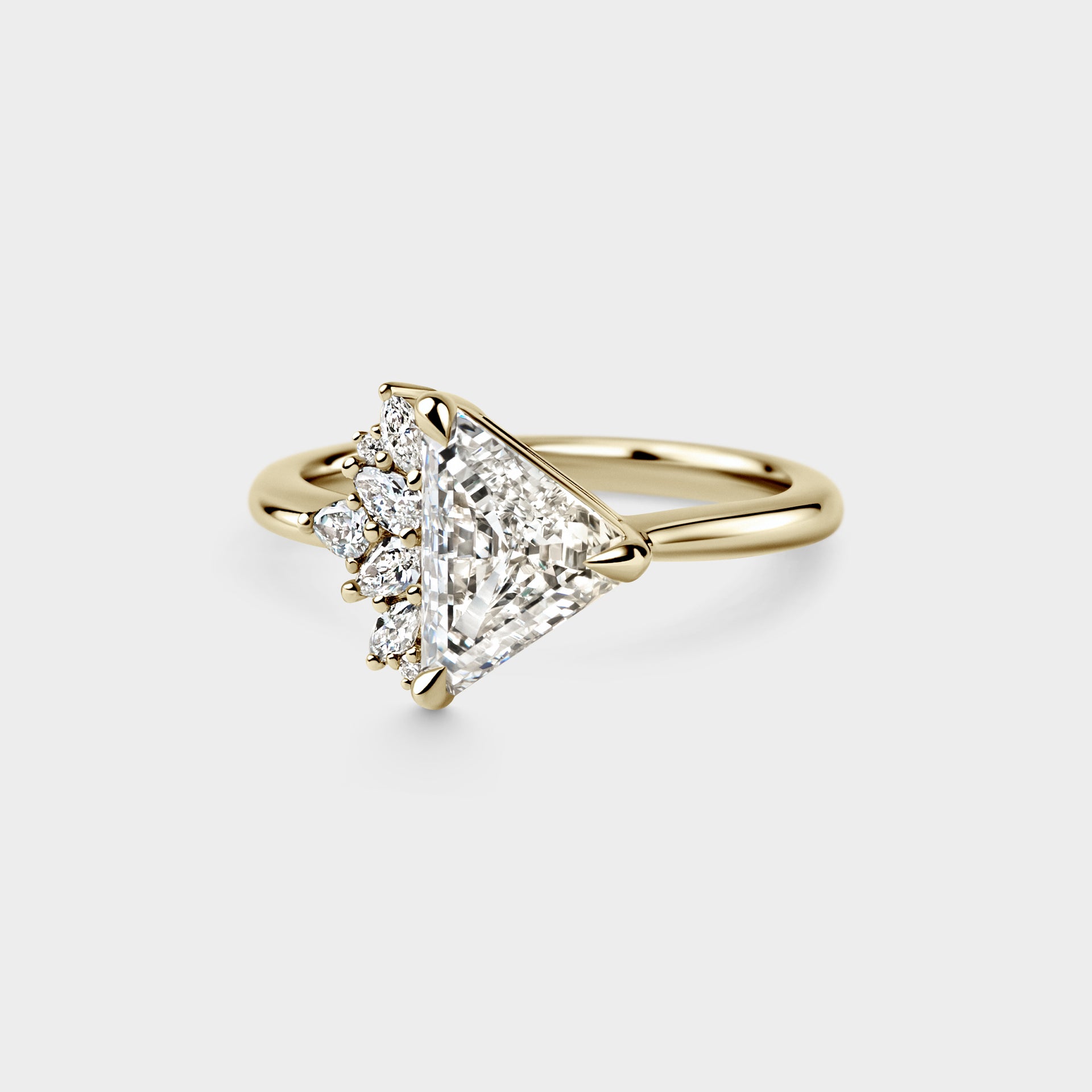 1.53ct Irregular Cluster of Lab Trillion & Diamond