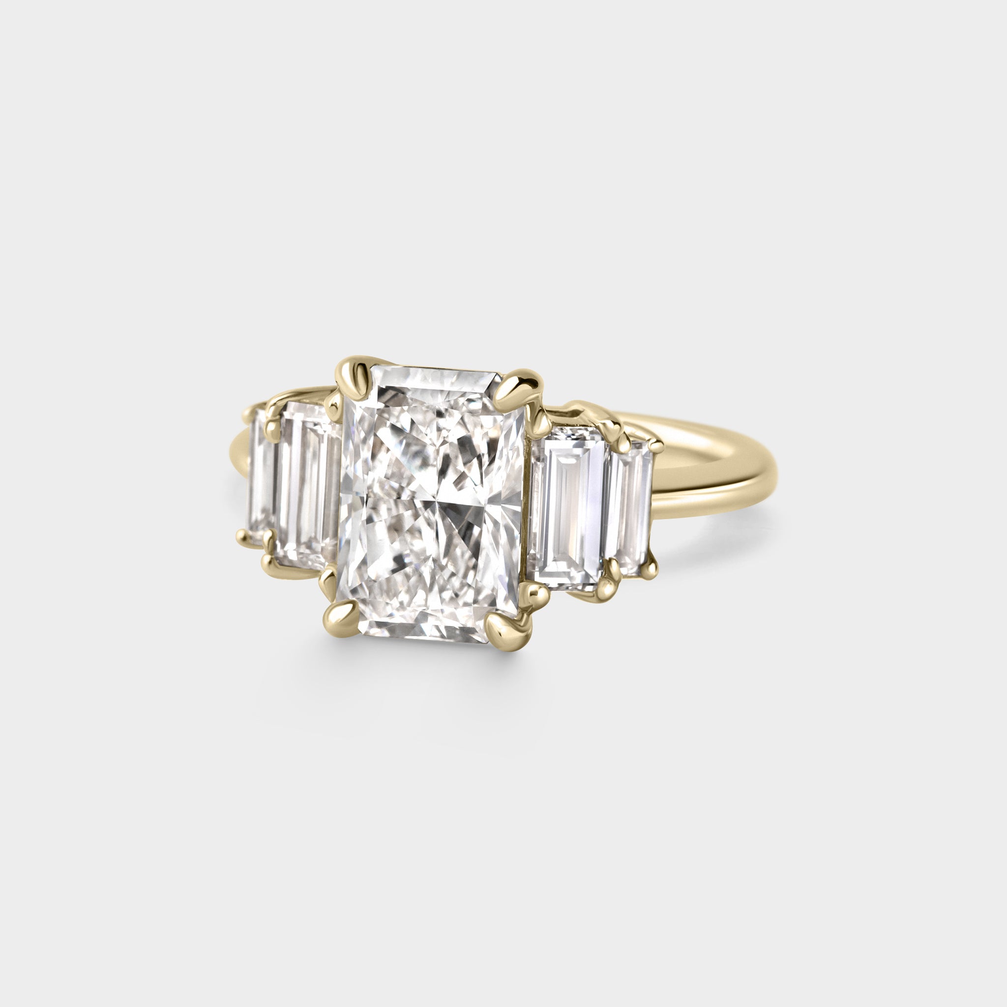 2.60ct Five Stone of Lab Grown Radiant Cut & Baguette