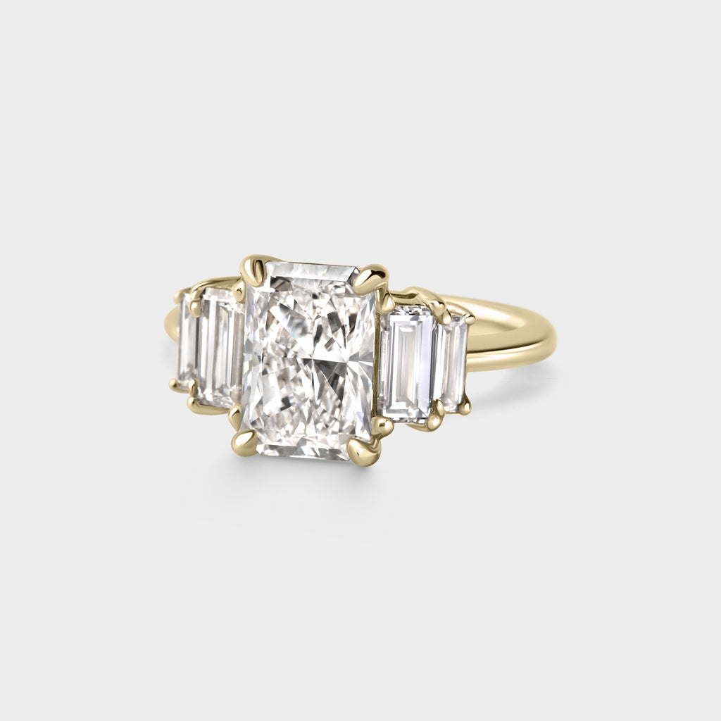 2.60ct Five Stone of Lab Grown Radiant Cut & Baguette