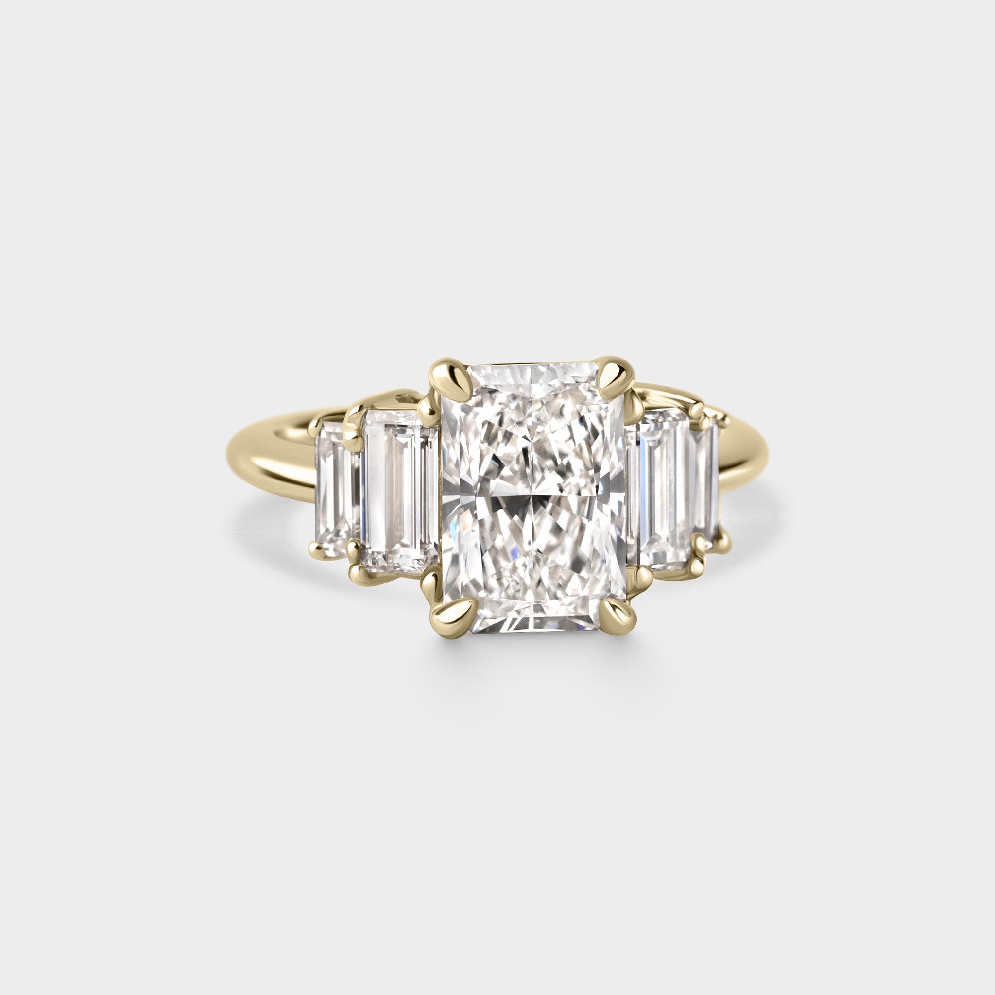 2.60ct Five Stone of Lab Grown Radiant Cut & Baguette