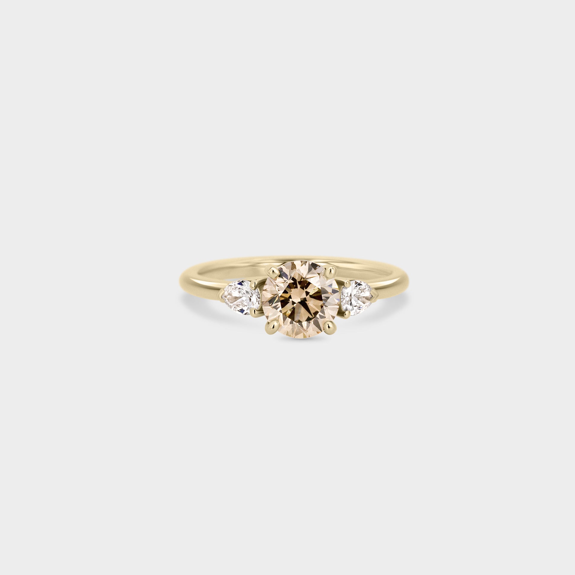 Trio of Champagne Round & White Diamond