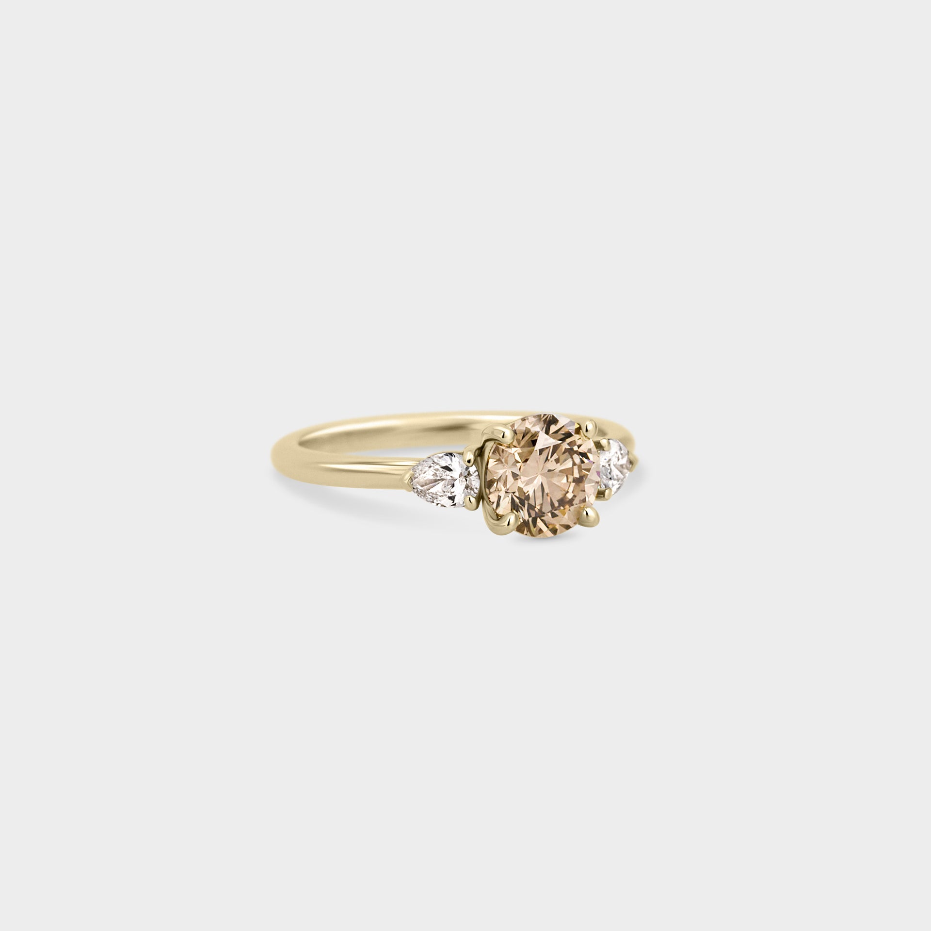 Trio of Champagne Round & White Diamond