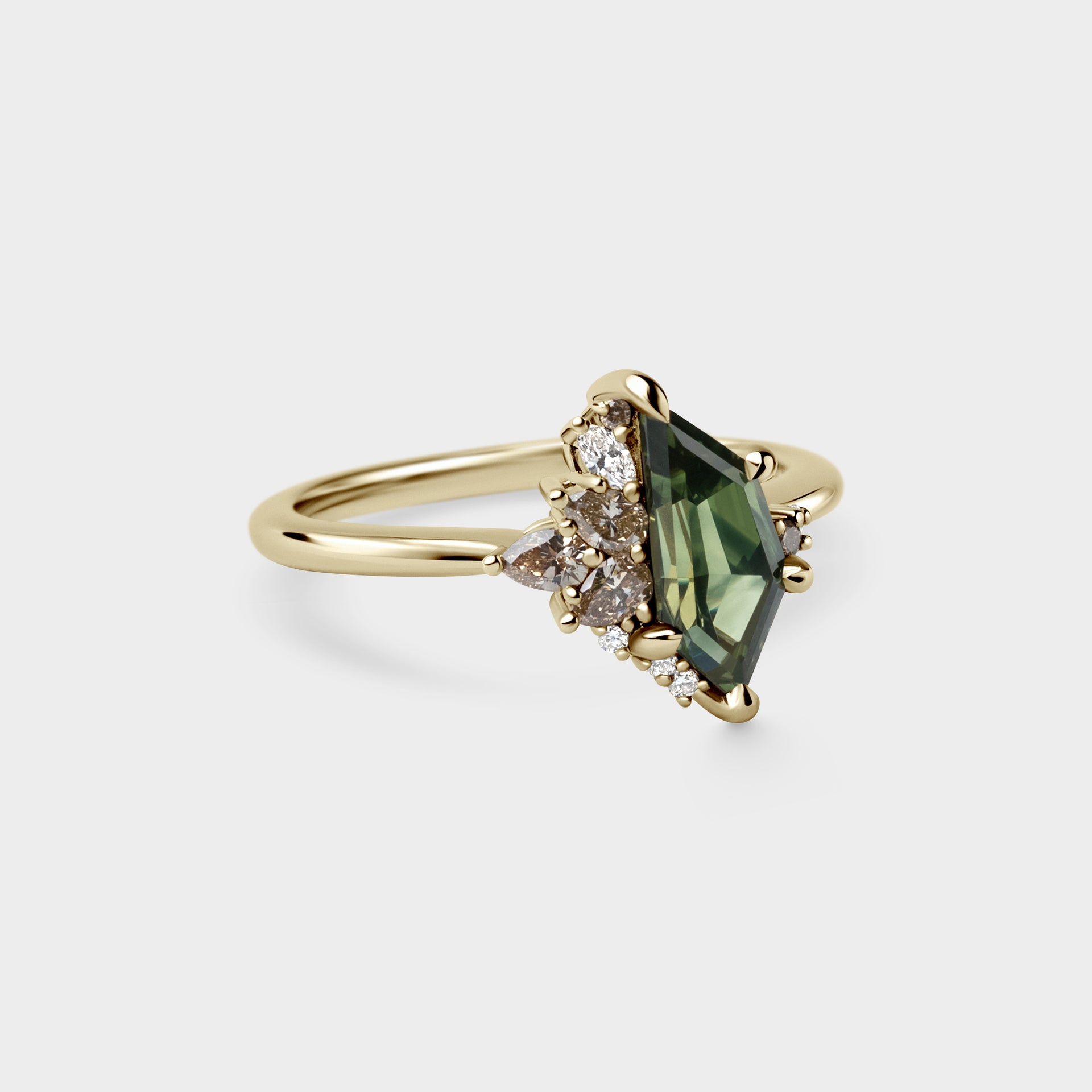 1.53ct Irregular Cluster of Freeform Sapphire & Diamond