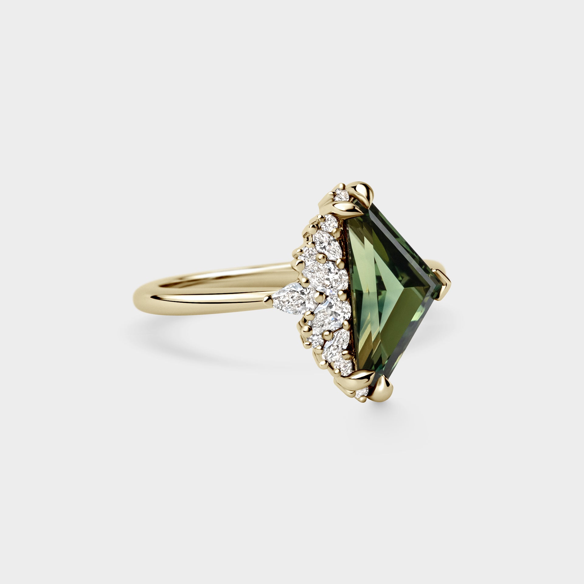 2.16ct Irregular Cluster of Freeform Sapphire & Diamond