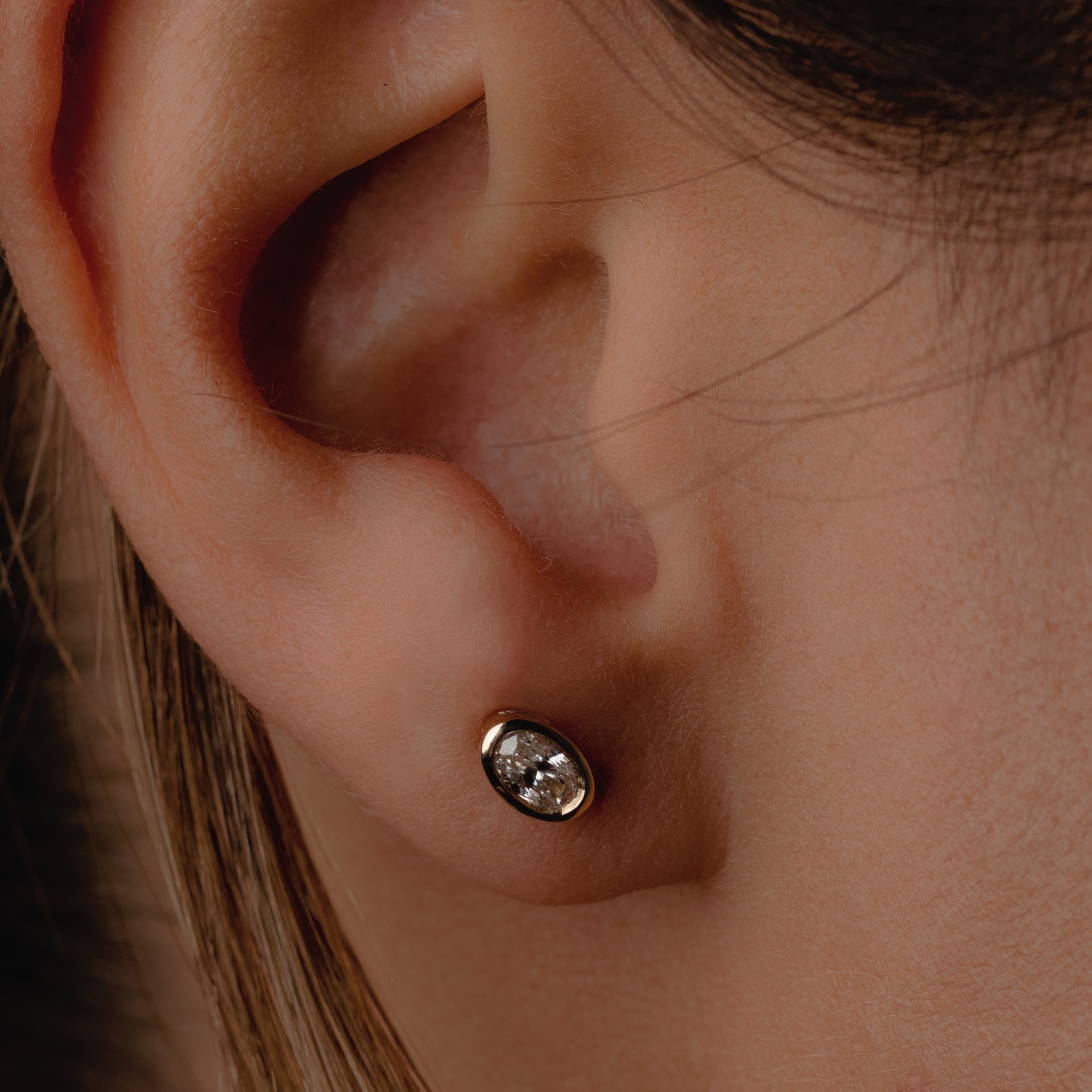 Oval Bezel Studs