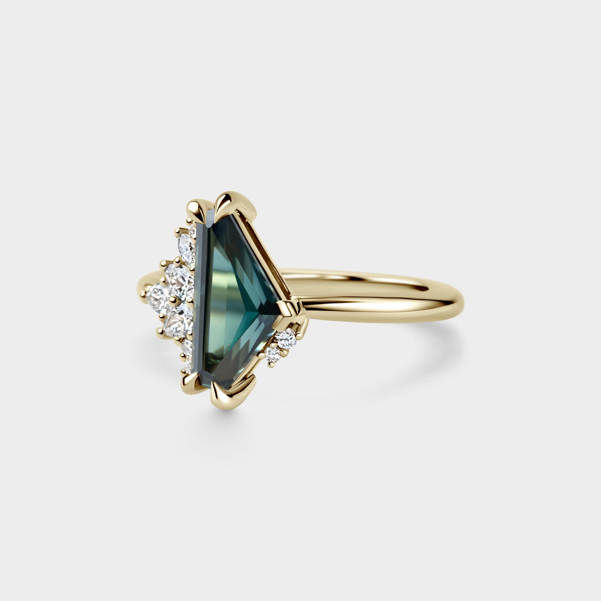 1.97ct Irregular Cluster of Freeform Sapphire & Diamond