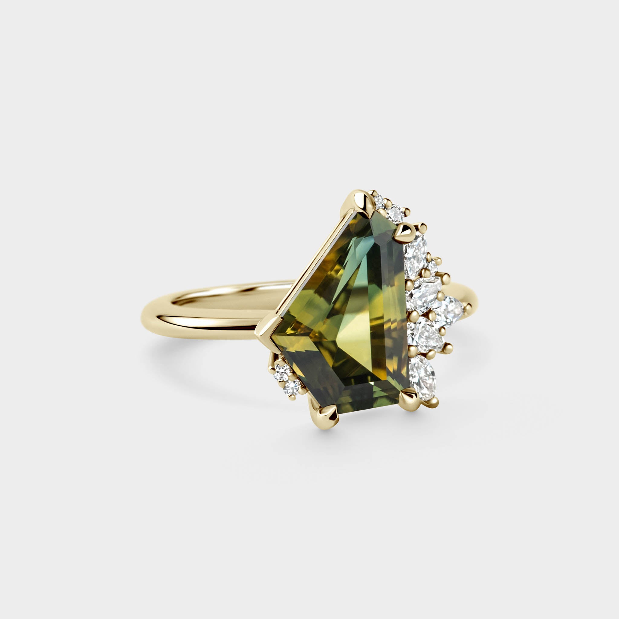 4.05ct Irregular Cluster of Freeform Sapphire & Diamond – Laher
