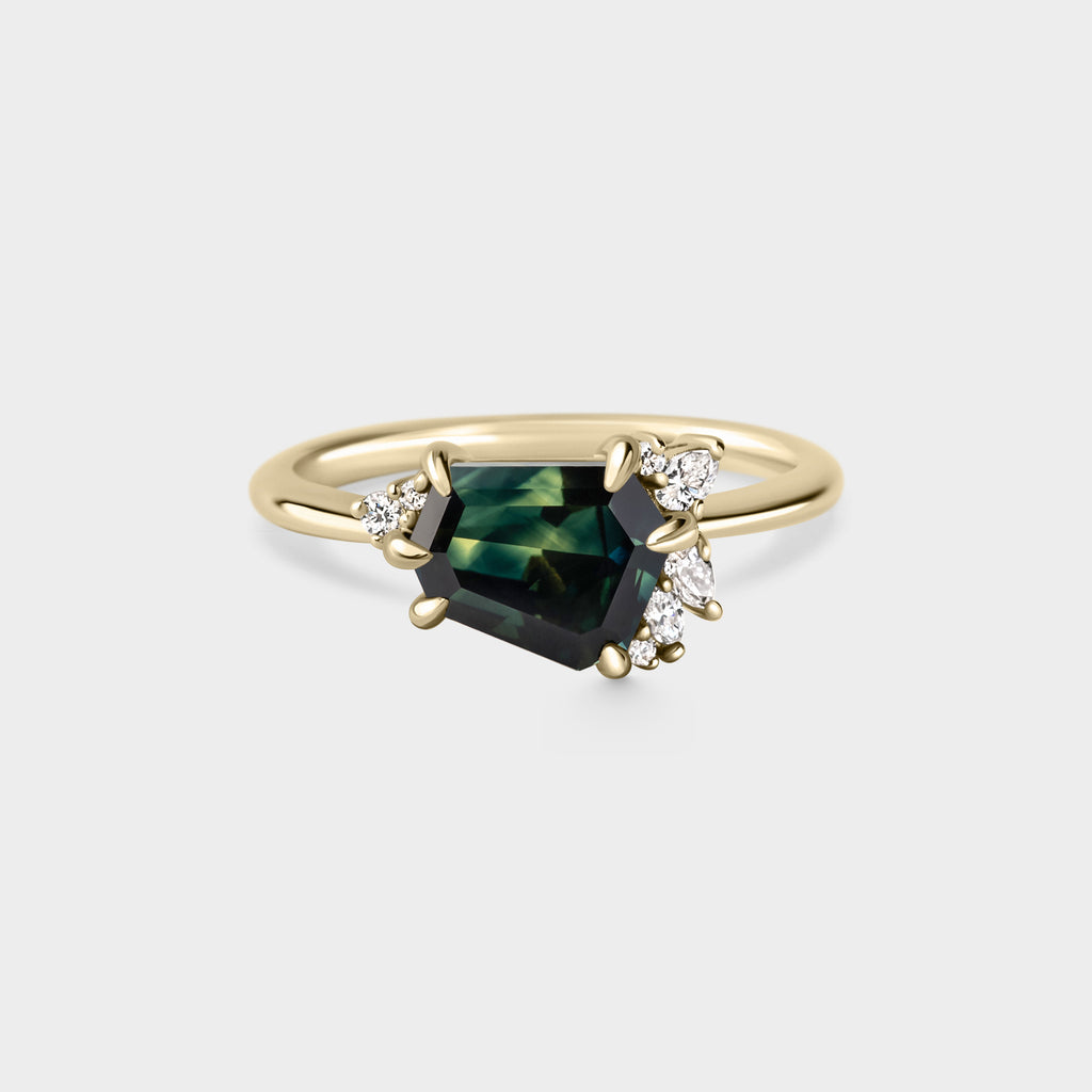 2.26ct Irregular Cluster of Sapphire & Diamond