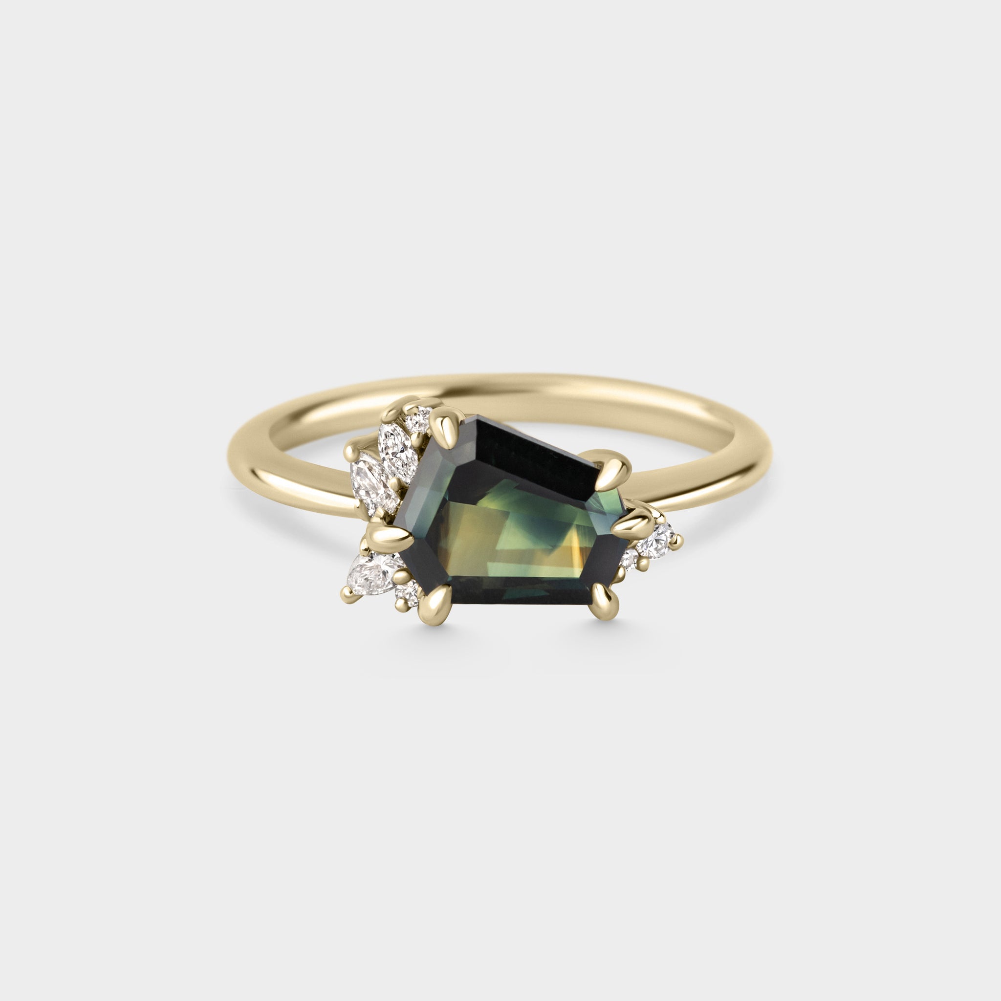 2.26ct Irregular Cluster of Sapphire & Diamond