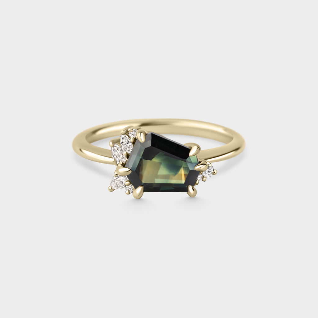 2.26ct Irregular Cluster of Sapphire & Diamond