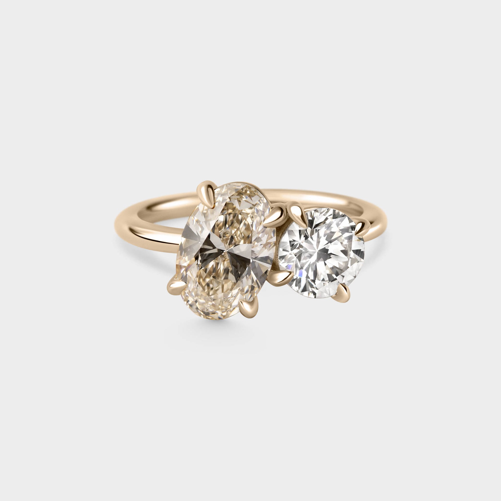 1.90ct Toi Et Moi of Champagne & White Diamond