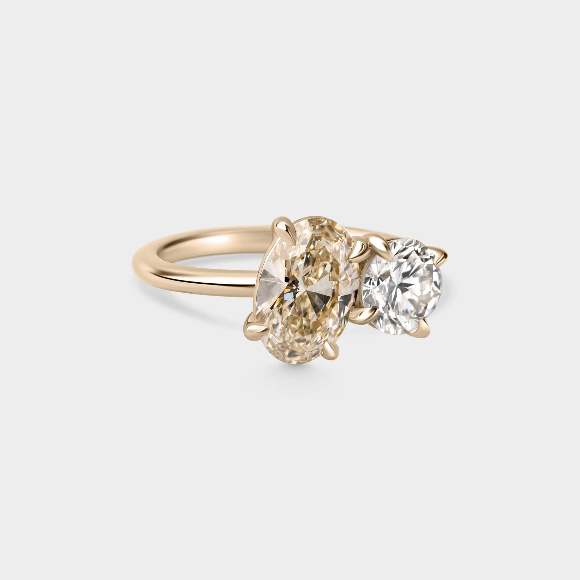 1.90ct Toi Et Moi of Champagne & White Diamond