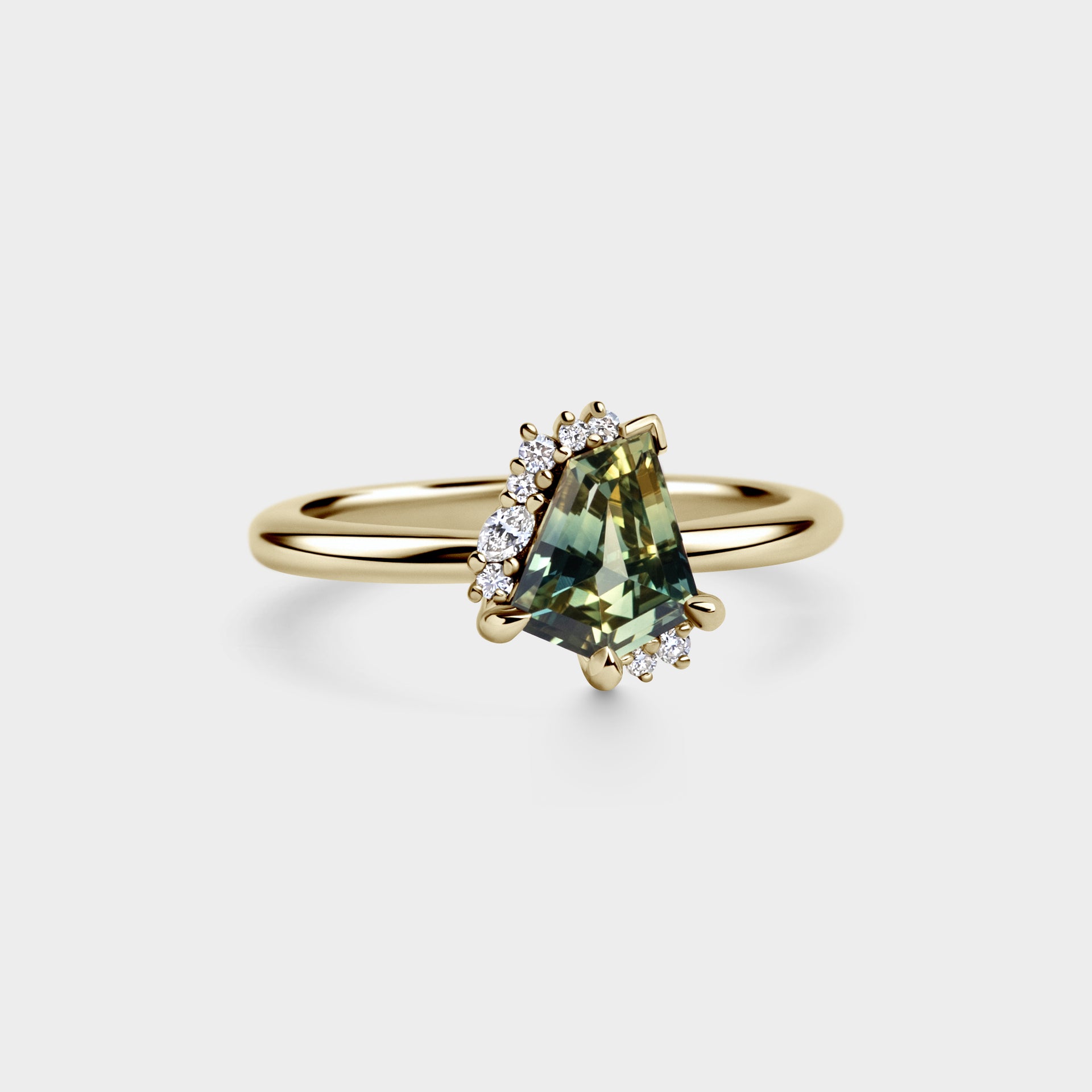 1.27ct Irregular Cluster of Freeform Sapphire & Diamond