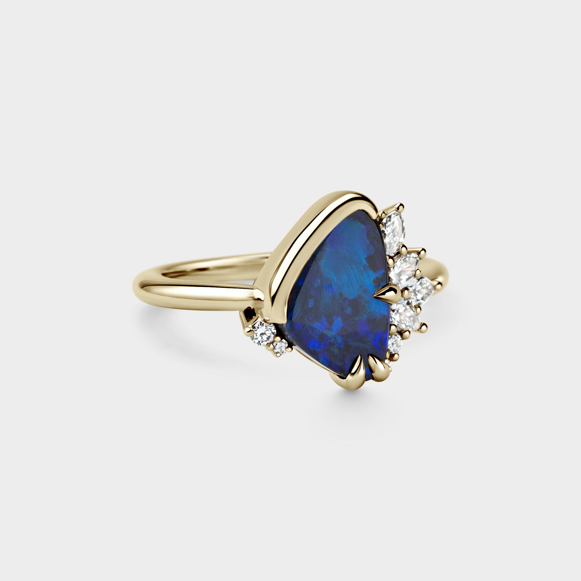 Opal Irregular Cluster of Freeform & Diamond
